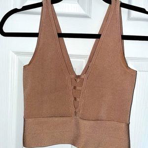 GUESS Reversible Crop Top XS Gold